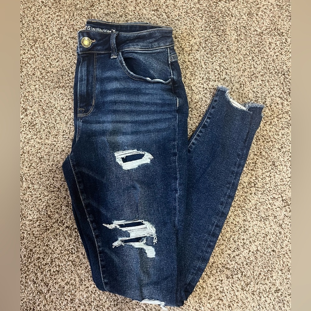 Maurices High Rise Skinny Ripped Jeans